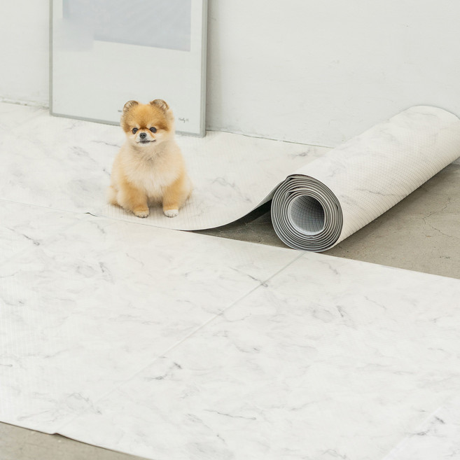 디팡 펫플레이 강아지매트 폴딩타입, 마블화이트, 1개