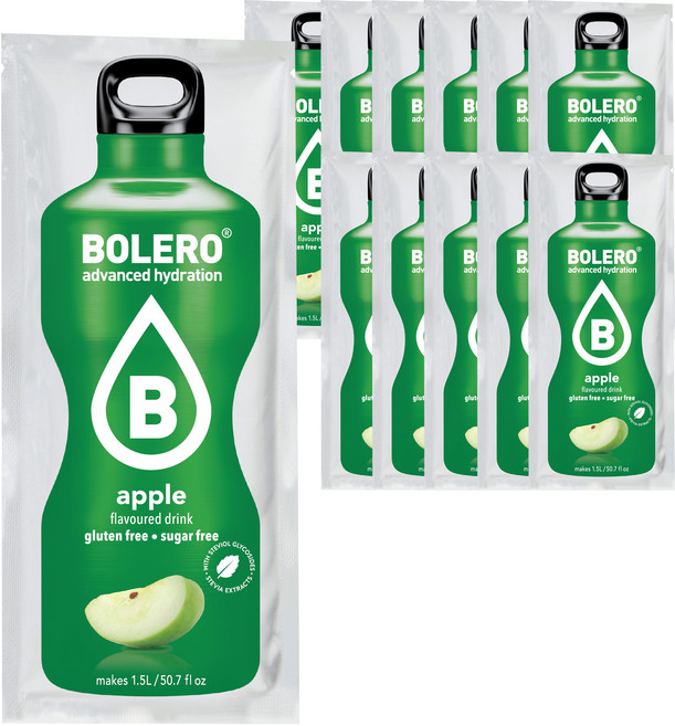 BOLERO 2kcal 無糖水果水 大容量飲品 蘋果, 1入, 12個, 9g