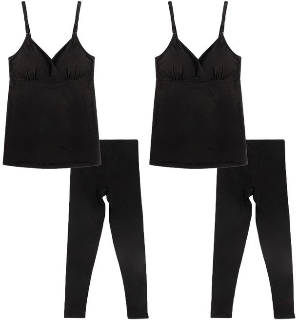 뉴니끄 면모달 솔리드 수유나시 2p + 임산부내의 하의 2p 세트