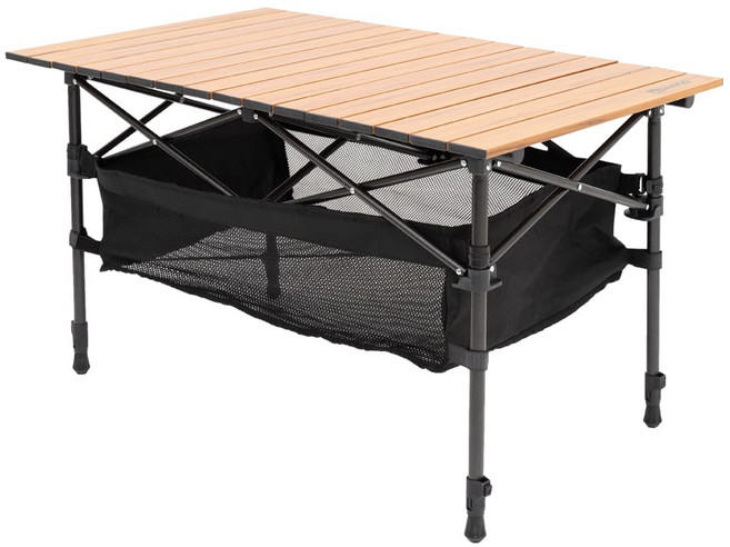 다니고 우드 접이식 캠핑 2단 높이조절 롤테이블 + 그물망 + 파우치 세트, 혼합색상