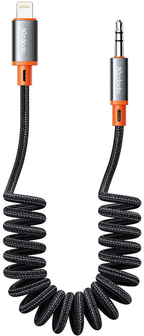 맥도도 라이트닝 8핀 to 3.5mm AUX 오디오 변환 케이블 코일형, 1개