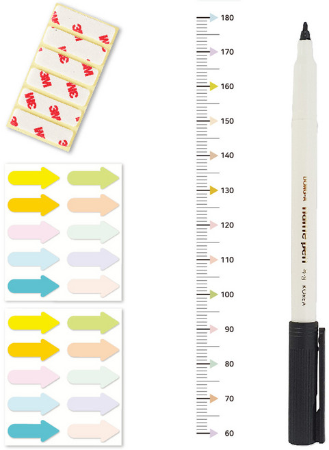 키재기 자 + 네임펜 + 기록스티커 세트, 01 노르딕룰러(키재기 자)