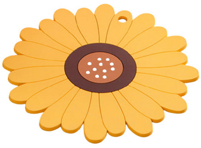 PVC 해바라기 꽃 냄비받침, 01노란색, 1개