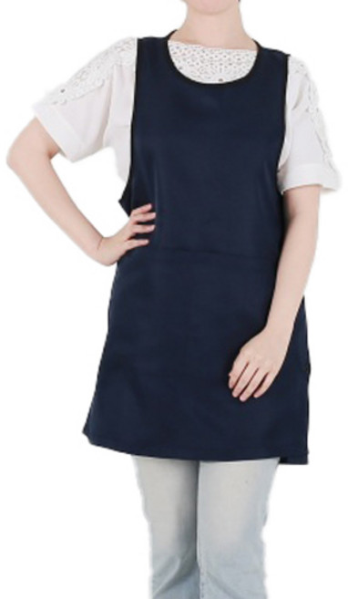 클린유니폼 한쪽트임 원피스 앞치마, 네이비, 1개