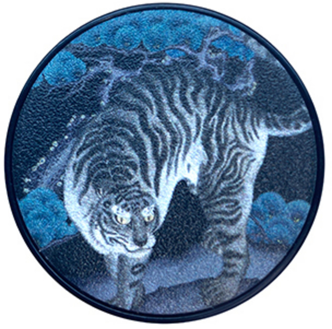 오색찬란코리아 그립톡 휴대폰 거치대 수호천사 흑호, 블랙, 1개