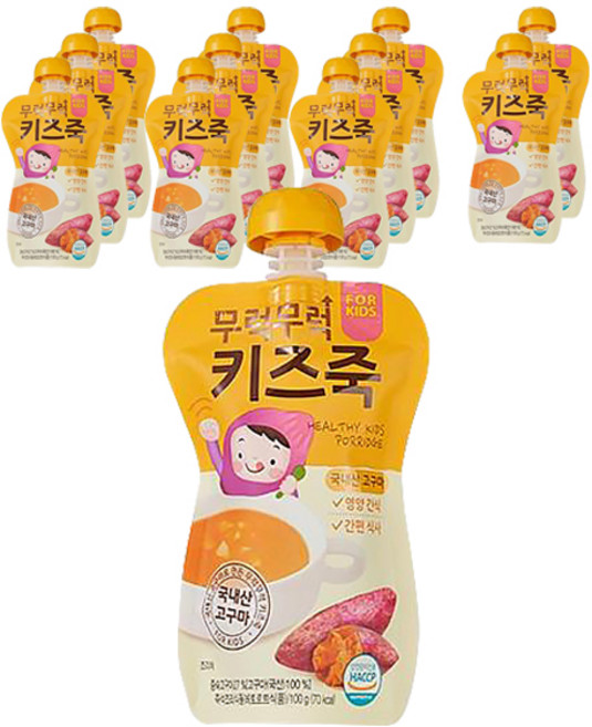 이유케어스 무럭무럭 키즈죽, 고구마맛, 12개, 100g