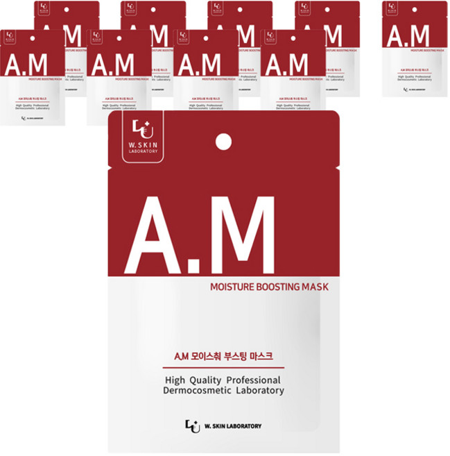 더블유피부연구소 AM 모이스춰 부스팅 마스크팩 22ml, 1개입, 10개