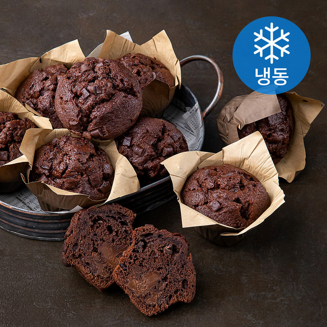 LES DElICES DES 7 VALLEES 초콜릿 청크 머핀 (냉동), 120g, 9개