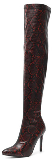 페이퍼먼츠 아나콘다 투톤 11cm 하이힐 하이 롱 부츠 55cm 00164