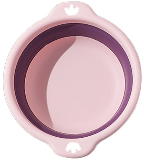 빼다 접이식 세수대야 캠핑 세면기 라지 42.5cm, 핑크, 1개