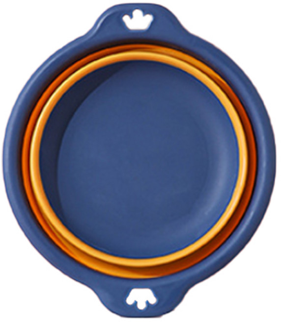 빼다 휴대용 캠핑 다용도 접이식 세수대야 라지 42.5cm, 네이비, 1개