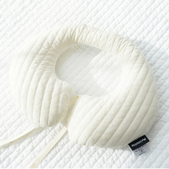 마롤로뜨 유아용 100수 누빔 유모차 카시트 목쿠션, 아이보리