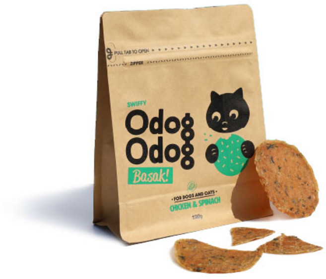 스위피 반려동물 오독오독 바삭 생식 간식, 시금치, 120g, 1개