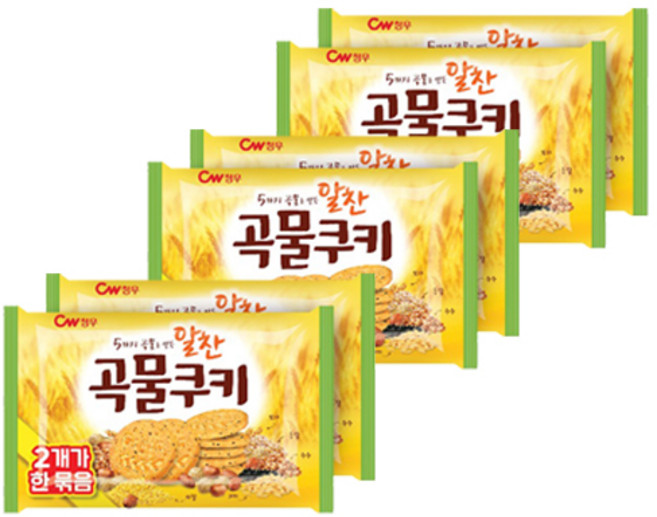 청우식품 알찬곡물쿠키 2p, 400g, 6개