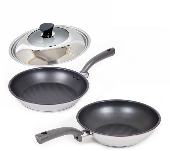 알텐바흐 엑스클립스 바닥3중 스테인리스 스페셜 3종 세트, 실버, 프라이팬 28cm + 웍팬 28cm + 콤보커버 28cm, 1세트