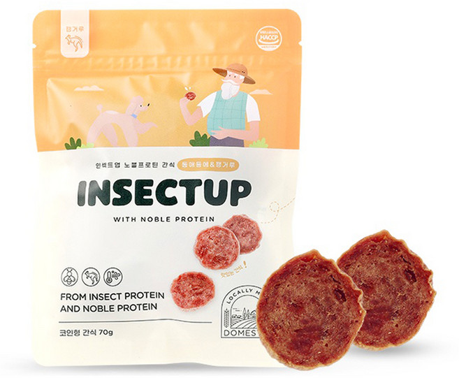인섹트업 강아지 노블 프로틴 코인 저키, 캥거루맛, 70g, 1개