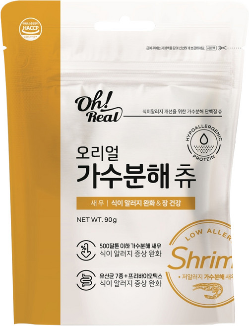 옵티펫 전연령 반려동물 오리얼 가수분해 츄 간식, 새우, 90g, 1개