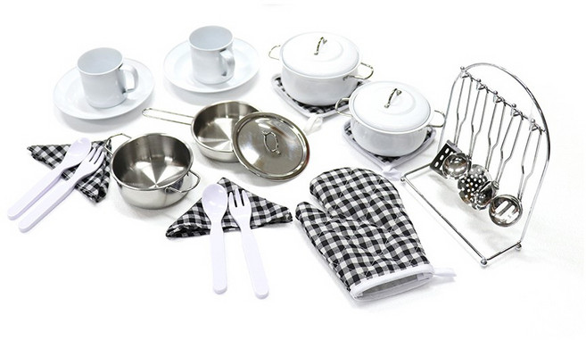 에이치비카펜트리 메탈 쿡웨어 주방놀이 26p 세트, 화이트, 1개
