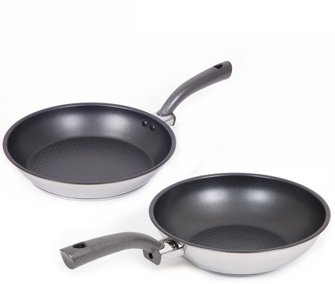 알텐바흐 엑스클립스 바닥 3중 인덕션 IH 스텐팬 2종 세트, 프라이팬 28cm + 웍팬 28cm, 1세트