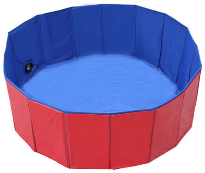 강아지 휴템 접이식 풀장 S, 레드, 1개