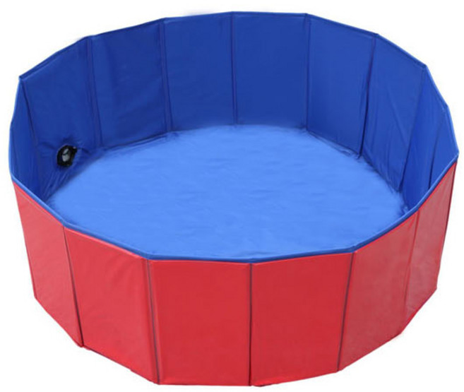 휴템 강아지 접이식 풀장 M 100 x 30 cm, 레드, 1개