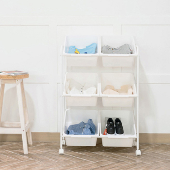 라이크하우스 스노우 장난감 교구장 수납함 6칸, 화이트, 1개