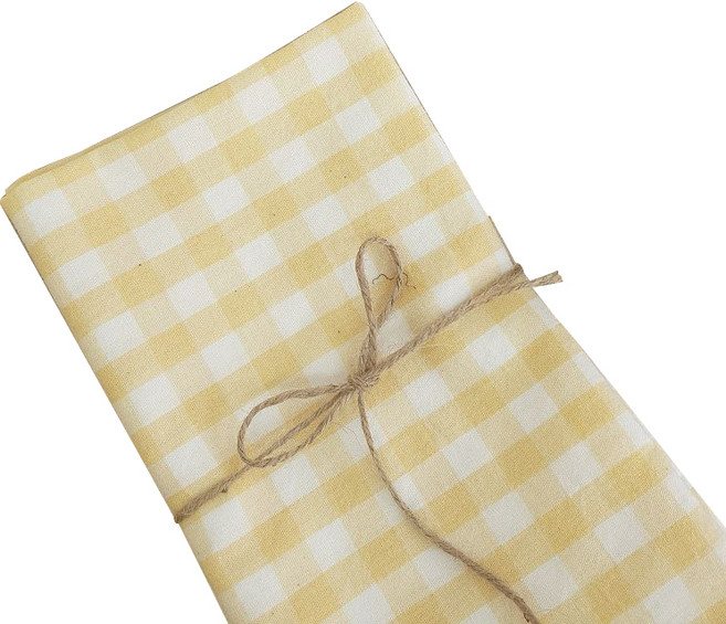 목화베리 키친크로스 테이블매트, 연노랑체크, 1개