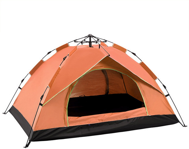 원터치 백 패킹 고급형 돔형 텐트, 오렌지, 1~2인용