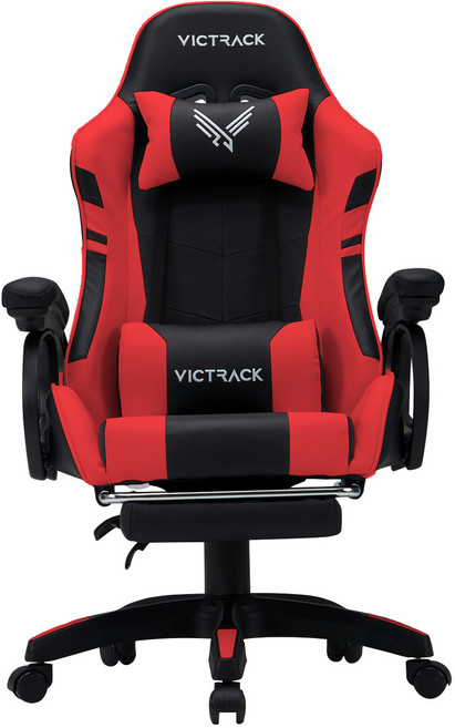 빅트랙 컴포트 게이밍 의자 A-01S, 블랙 + 레드