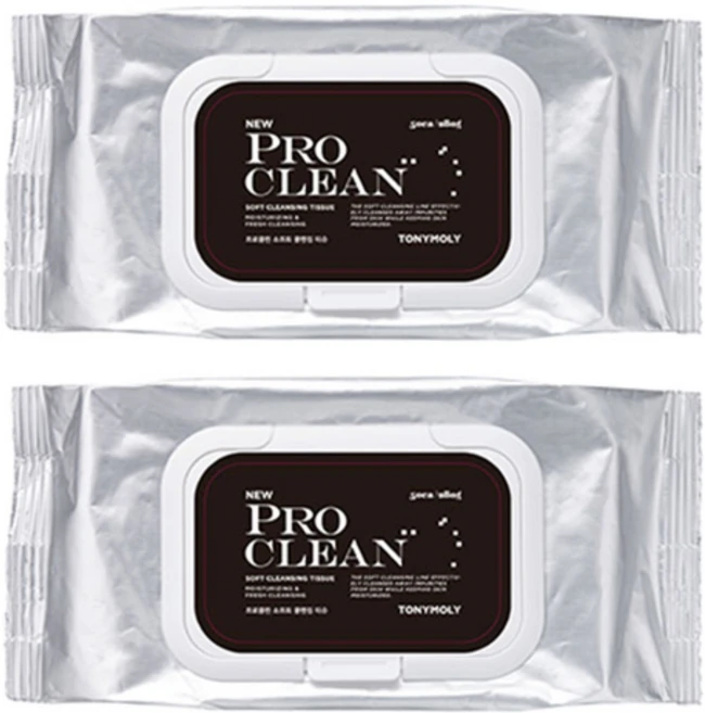 토니모리 프로클린 소프트 클렌징 티슈, 50매입, 2개 - 쿠팡