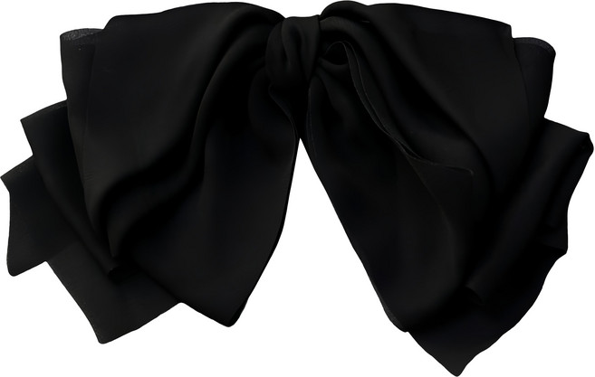 HanNal 雷射切割雪紡大蝴蝶結髮夾