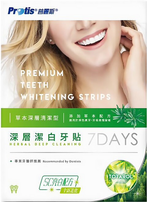 Protis 普麗斯 深層潔白牙貼 7天份, 1盒, 85g