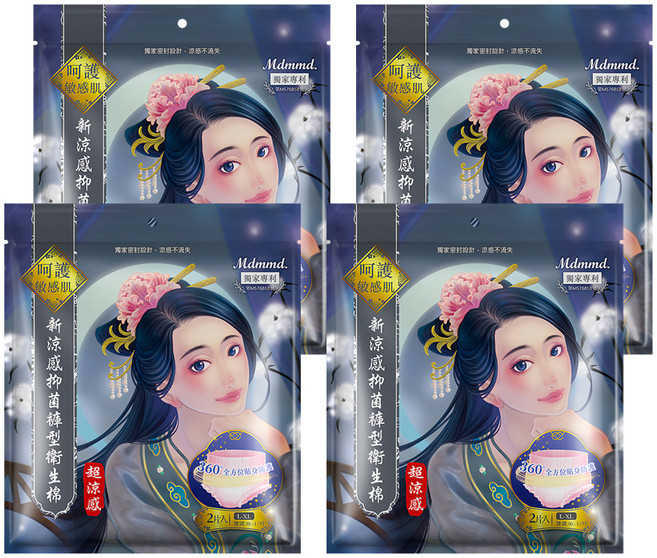 Mdmmd. 明洞國際 後宮超涼感系列 新涼感抑菌褲型衛生棉, L~XL, 2片, 4包