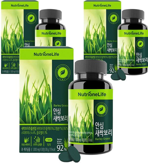 뉴트리원 안심 새싹보리 정, 30정, 3개