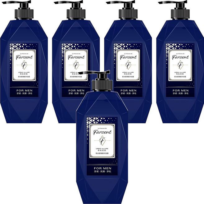 farcent 花仙子 LES PARFUMS DE Farcent 香水 胺基酸沐浴露 雪松琥珀, 780g, 5瓶