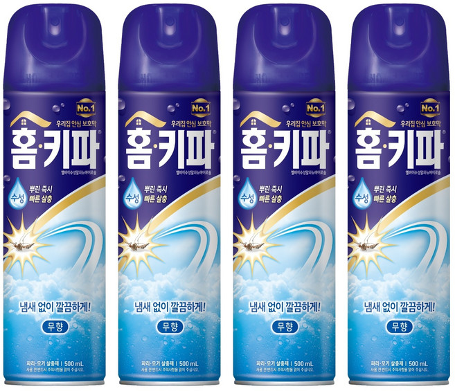 홈키파 무향 에어졸 살충제, 500ml, 4개