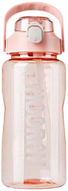 阿莎&布魯 大容量彈蓋吸管水壺, 粉色, 2L, 1個