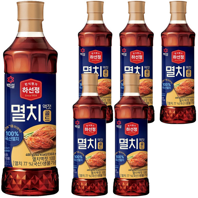 하선정 멸치액젓 골드, 400g, 6개