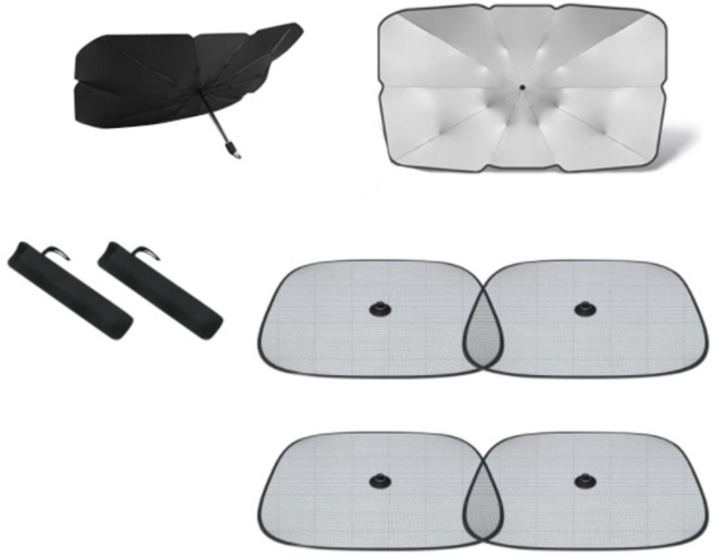 철벽쿨썬가드 차량용 앞유리 햇빛가리개 소 + 대 + 케이스 2p + 옆창문 가리개 4p, 1세트