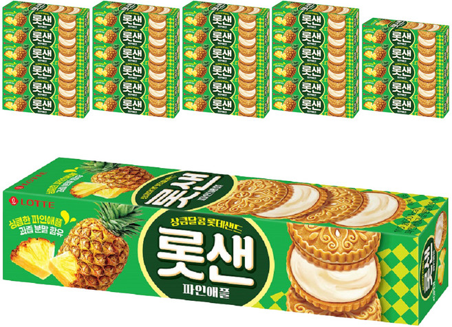 롯데웰푸드 롯데샌드 파인애플, 105g, 30개