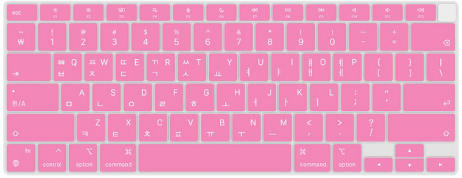 카라스 LG 그램15 울트라PC 울트라기어 15ZG980 노트북 칼라 글자키스킨, 핑크, 1개