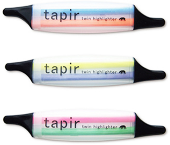 EPOCH 테이퍼 트윈 형광펜 3종 세트 494-480, 혼합색상, 1세트