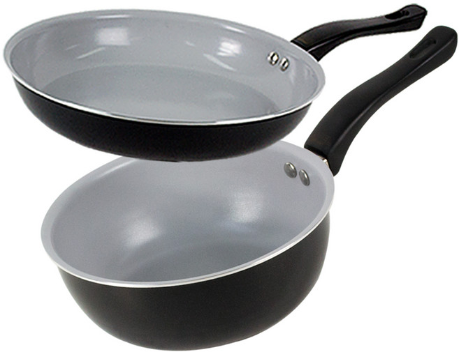 오스벨 세라믹 프라이팬 세트 2개, 혼합색상, 팬 20cm + 웍 20cm, 1세트