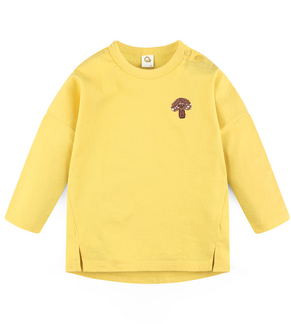 밀크마일 아동용 옐로 머쉬룸 드랍 티셔츠