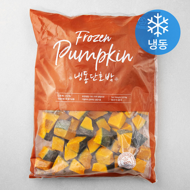 푸디즈 단호박 스킨온 큐브컷 (냉동), 2.5kg, 1개