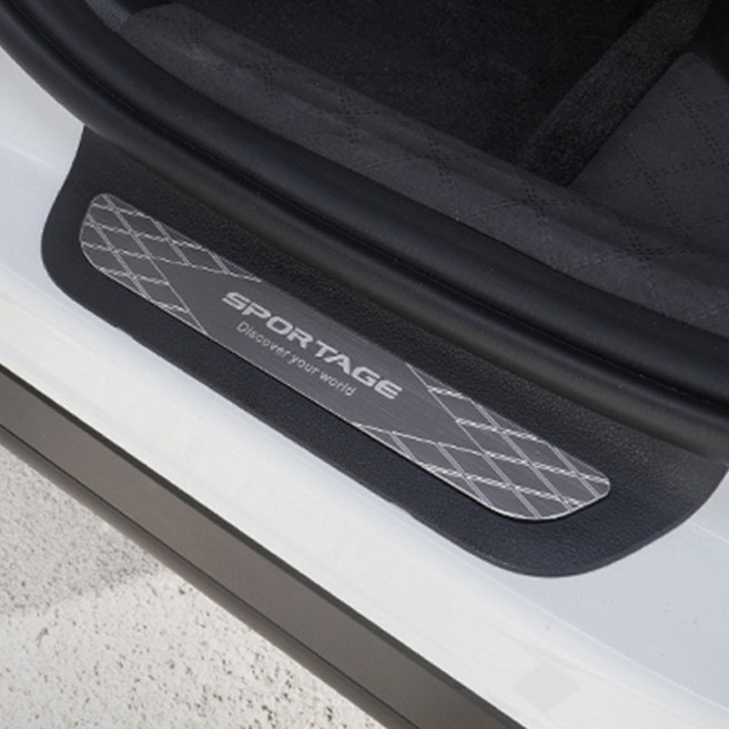 Caiman 車用金屬門檻條 B型, KIA The All-New Sportage NQ5, 銀灰色, 起亞