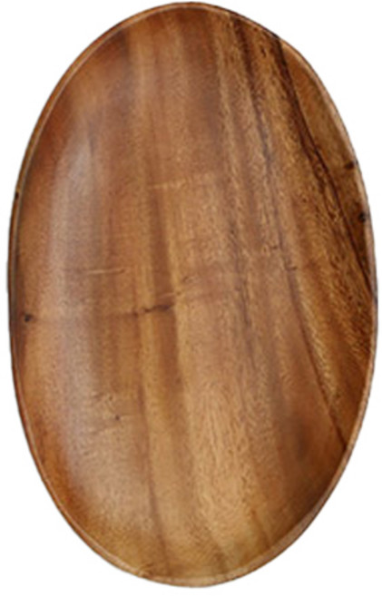 이우아여사 통원목 플레이트 우드 타원형 트레이, 1개
