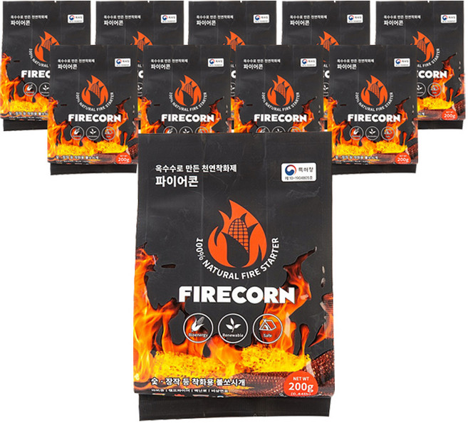 파이어콘 착화제, 200g, 10개