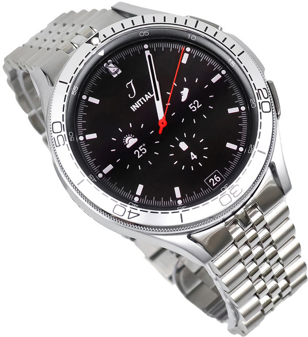 디먼트 갤럭시 워치4 호환 쥬빌레 날개형 메탈 스트랩, 실버