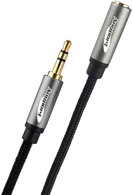 애니포트 메탈 프리미엄 스테레오 3.5 오디오 연장 스피커 케이블 1m, 그레이, AP-STMF010M